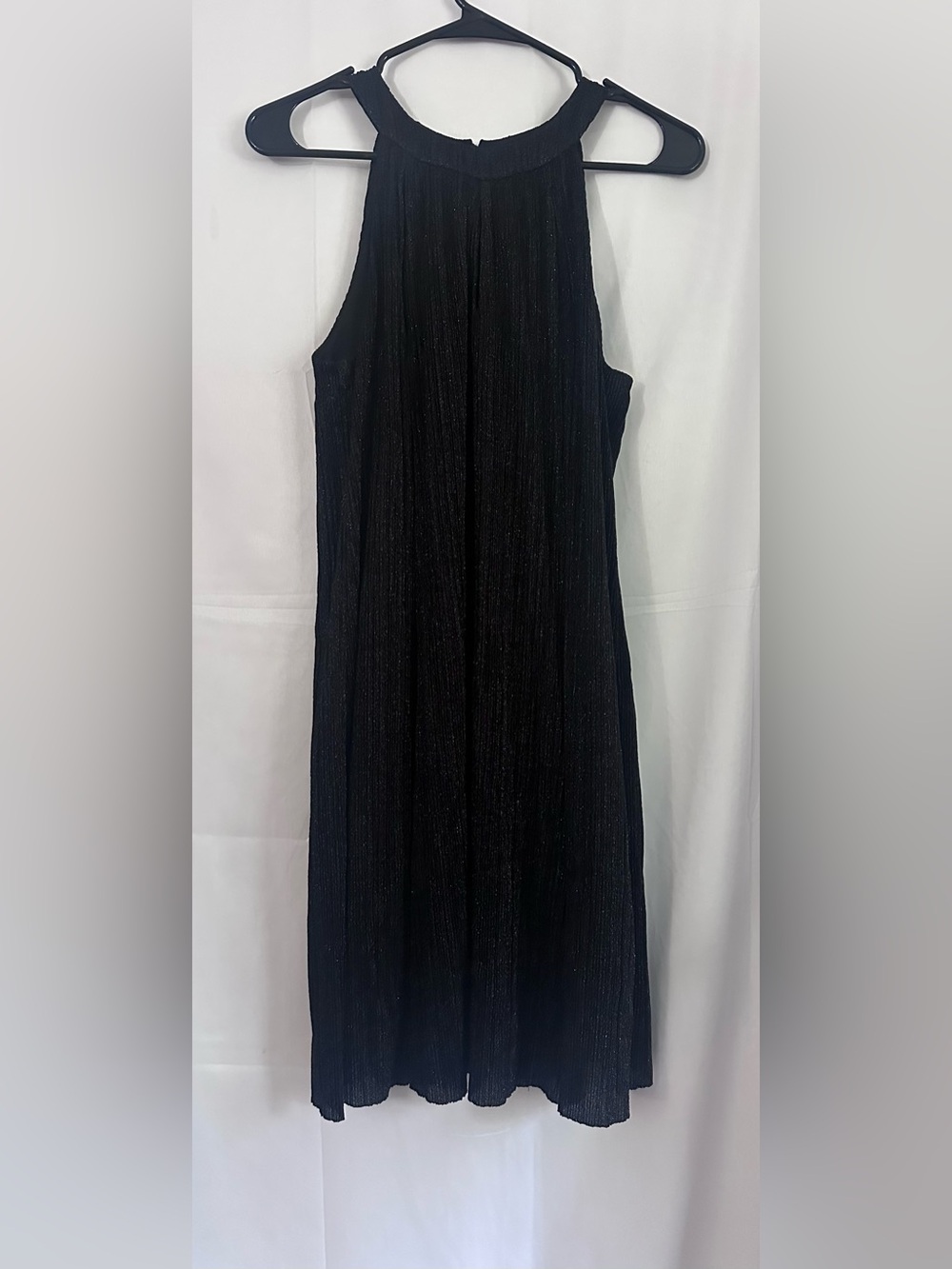 Vince Camuto Black Metallic Halter Mini Dress